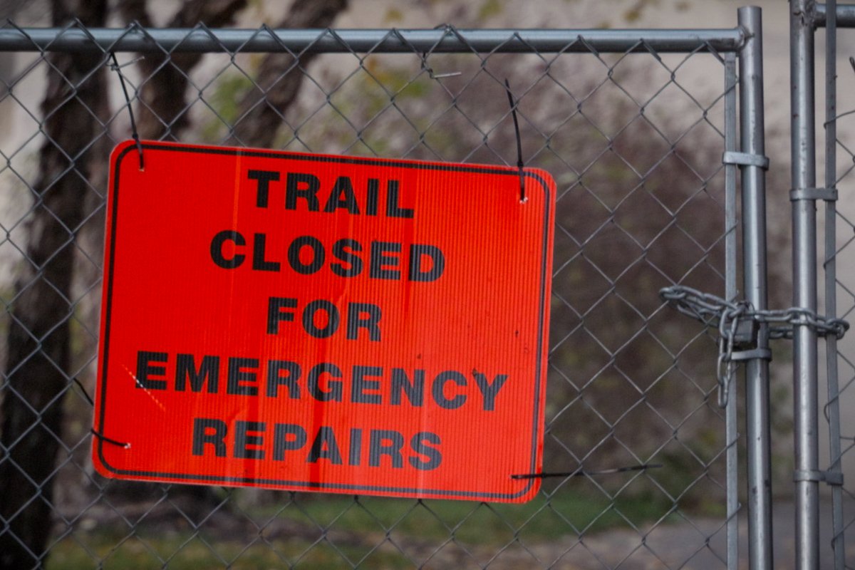 Trail closed for emergency repairs on the Schuylkill River Trail
